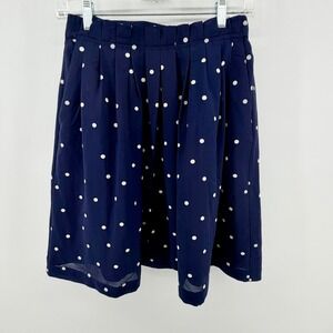 J. Crew Navy Polka Dot‎ Pleated Midi Skirt Size 4